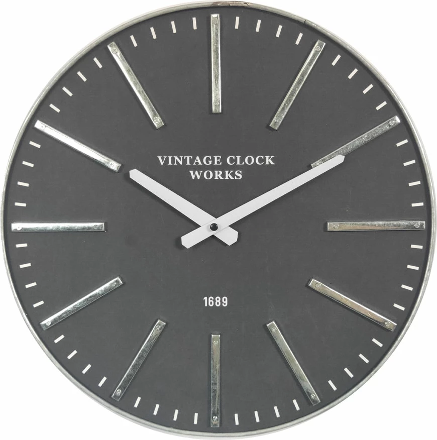 Orë muri FLEK, MDF, e zezë-e bardhë, 40x40x5cm