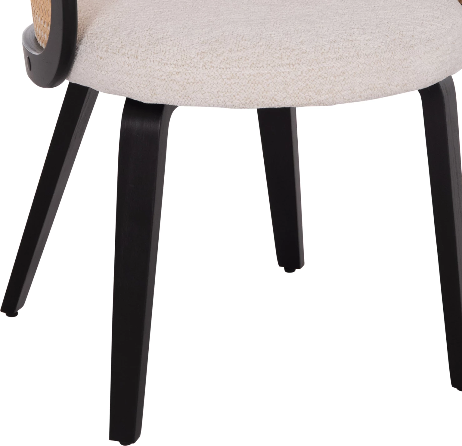 Karrige ngrënieje BECKER, dru i zi, pëlhurë ecru, FH18246.02, 54x62x79cm