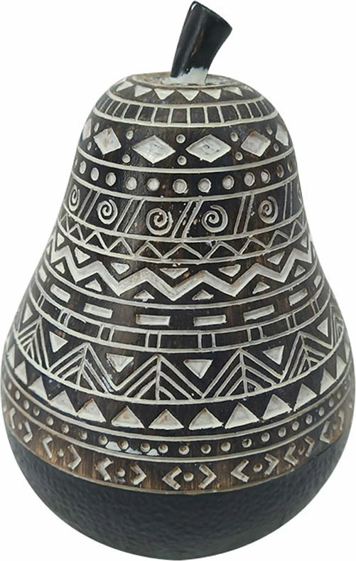 Dekor dardhë RABIA, polirezine, ngjyrë e zezë, kafe, e bardhë, 10x10x14cm