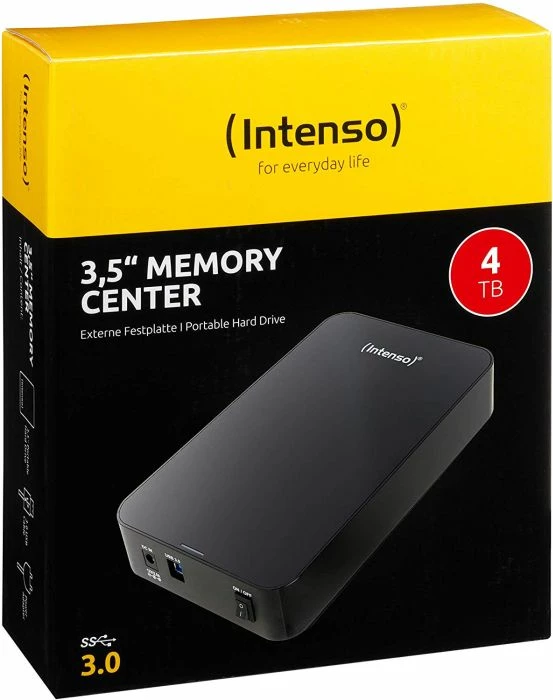 Disk i jashtëm HDD INTENSO Memory Center 4TB 3.5\" USB 3.0, i zi