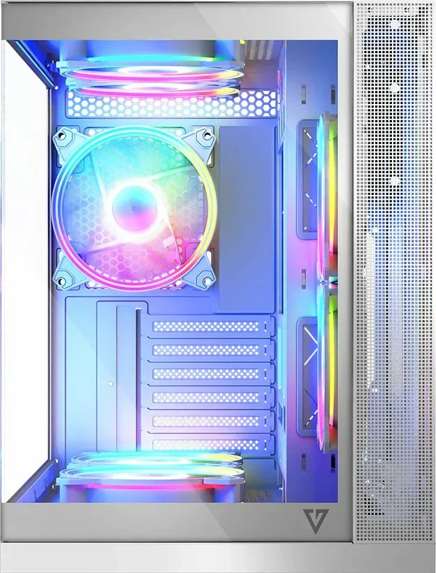 Kasë MODECOM Volcano Panorama NF Midi, ATX, xham i temperuar, e bardhë