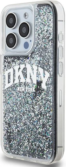 Mbështjellës DKNY Liquid Glitter Big Logo për iPhone 13 Pro / 13, i zi