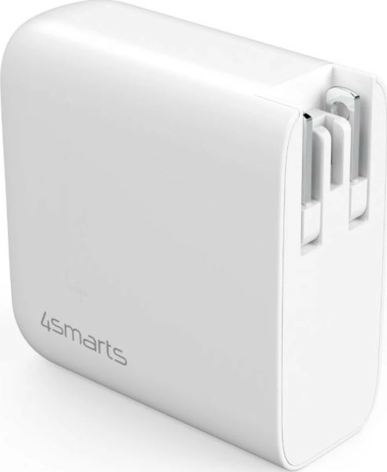 Karikues murale GaN, 4smarts KAT07314, 65W, 2x USB-C + 1x USB-A, i bardhë