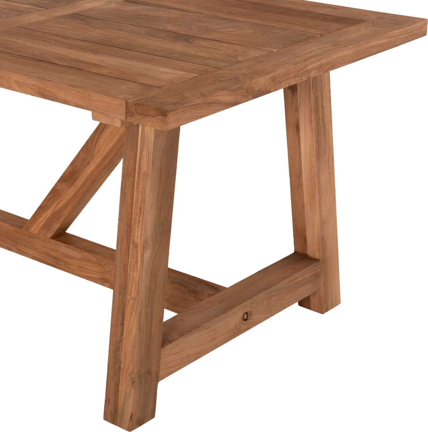 Tavolinë ngrënieje, dru TEAK i ricikluar, ngjyrë natyrale, 200x90x75H cm