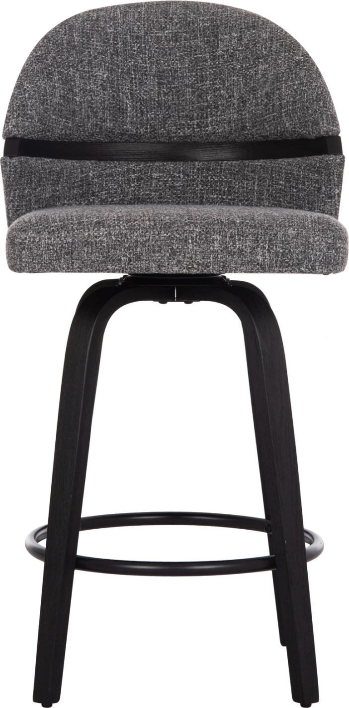 Karrige për bar rrotulluese DEKKER FH18250.03, dru i zi, material gri, 48x54x96cm, set prej 2 copë