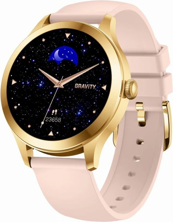 Smartwatch Gravity për femra, gold