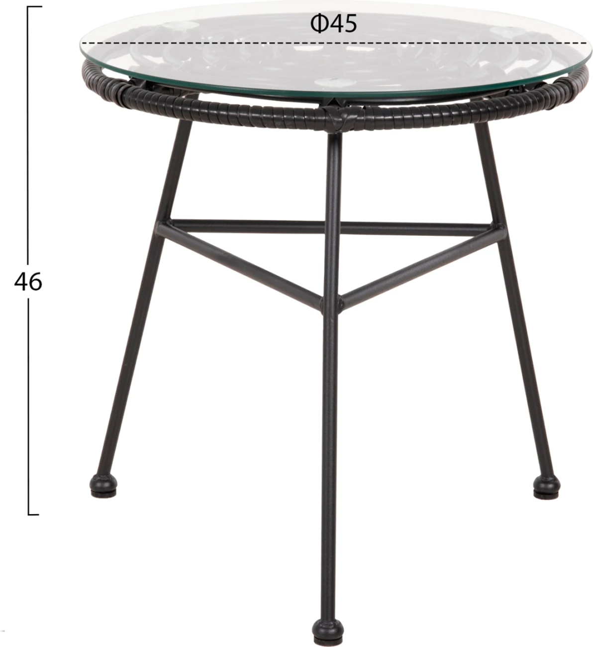 Set kopshti tavolinë & karrige Allegra FH21047.12, 3 pjesë, ratan/të zeza