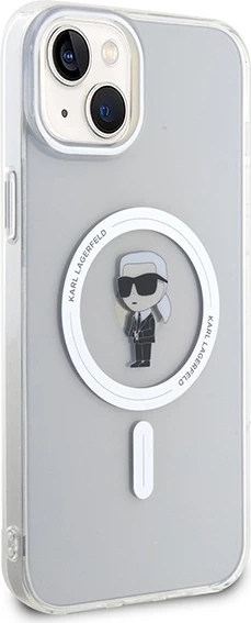 Mbështjellës Karl Lagerfeld IML Ikonik MagSafe për iPhone 15 Plus, transparent