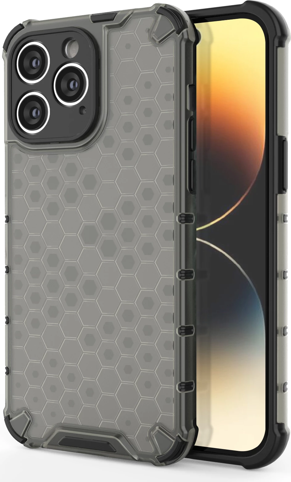 Mbështjellës Hurtel Honeycomb për iPhone 14 Pro, i zi