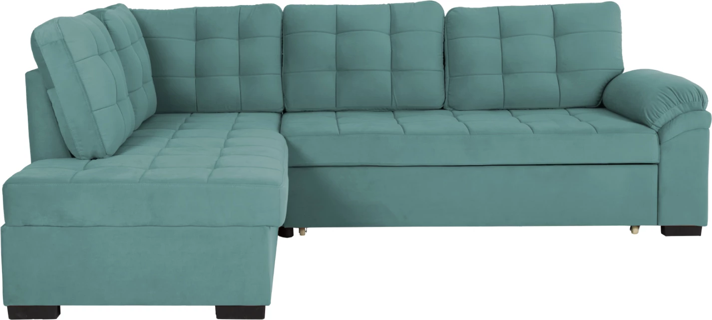 Kënd divan shtrat JADE FH3144.04L kadife jeshile deti 250x80-180x73-88Hcm