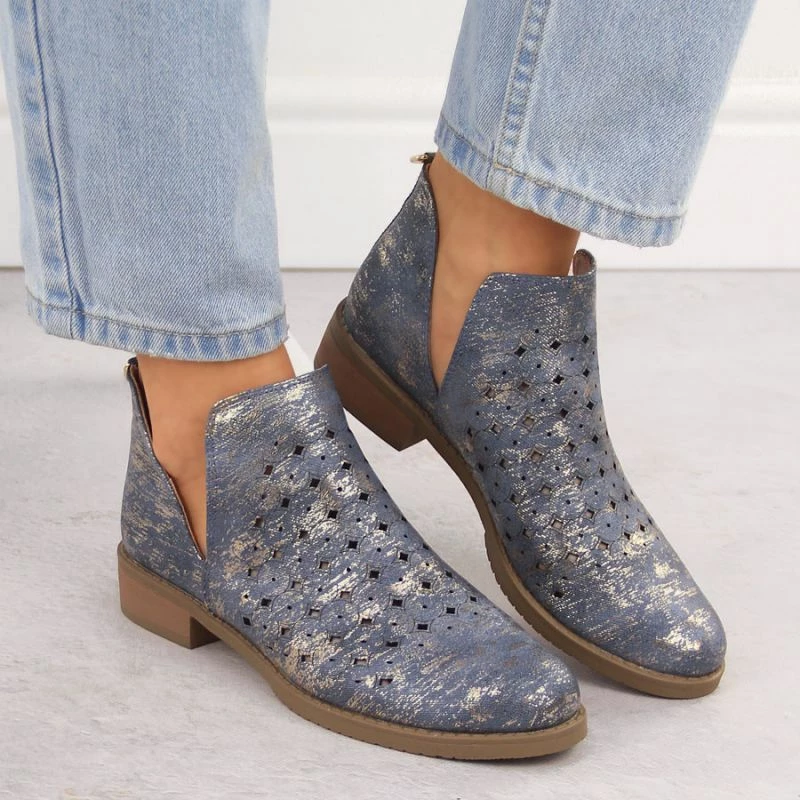 Çizme për femra M.Daszyński, gri/argjend