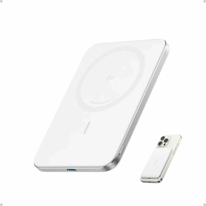 Powerbank magnetik Anker Nano A1665H21 5000 mAh Qi2/MagSafe 15W + USB-C 20W, i bardhë