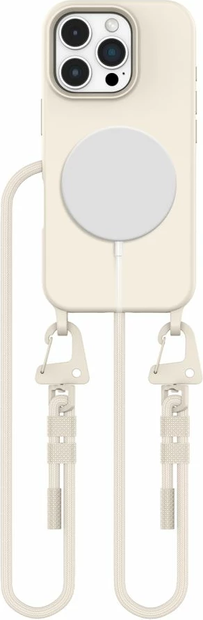 Mbështjellës Tech-Protect MagNecklace për iPhone 16 Pro Max, MagSafe, Bezhe me litar