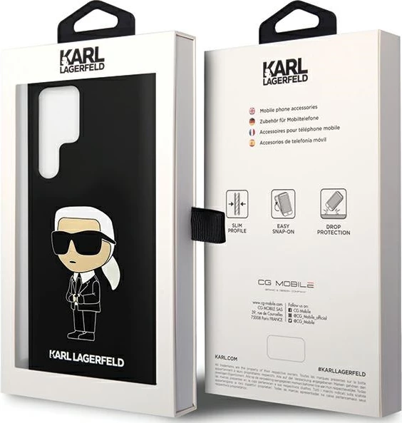 Mbështjellës Karl Lagerfeld Silicone Ikonik për Samsung Galaxy S24 Ultra, i zi