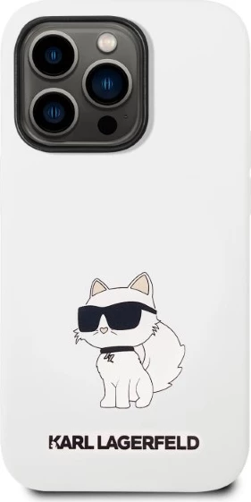Mbështjellës Karl Lagerfeld Silicone Choupette për iPhone 14 Pro Max, Bardhë