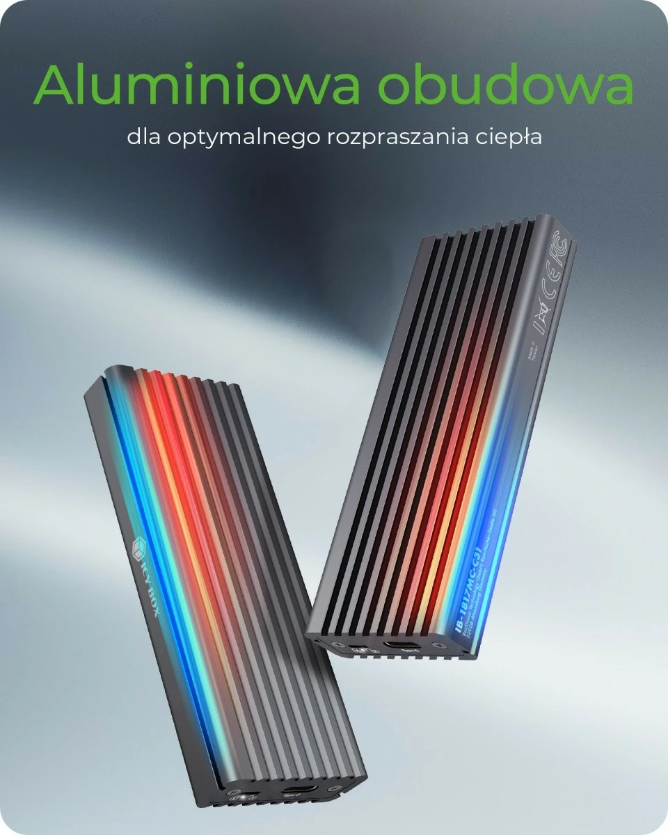 Kasë IcyBox IB-1817MC-C31 për SSD M.2 NVMe & SATA, USB Type-C, Gri