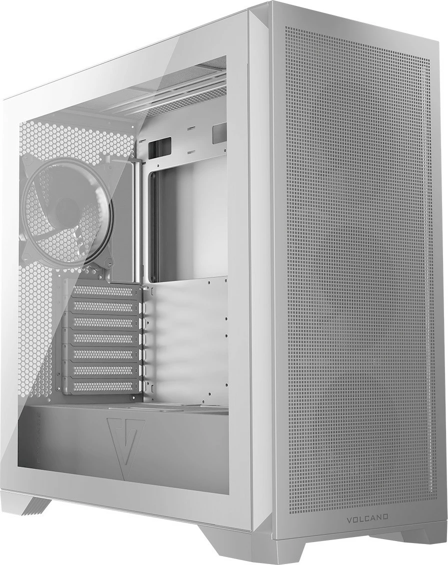 Kasë MODECOM Volcano Expanse S ARGB Midi Tower ATX/µATX/ITX me 4 ventilatorë ARGB, xham i kalitur, e bardhë