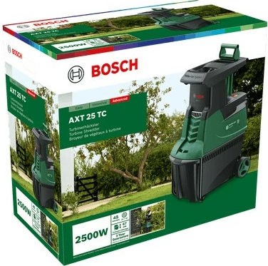 Makineri për copëtim degësh Bosch AXT 25 TC, 2500W, 53L, e gjelbër/zezë