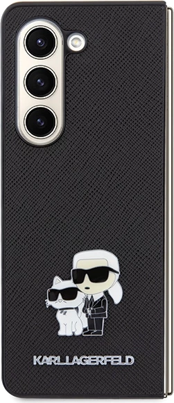 Mbështjellës Karl Lagerfeld Saffiano Karl&Choupette Pin për Samsung Galaxy Z Fold 5, i zi