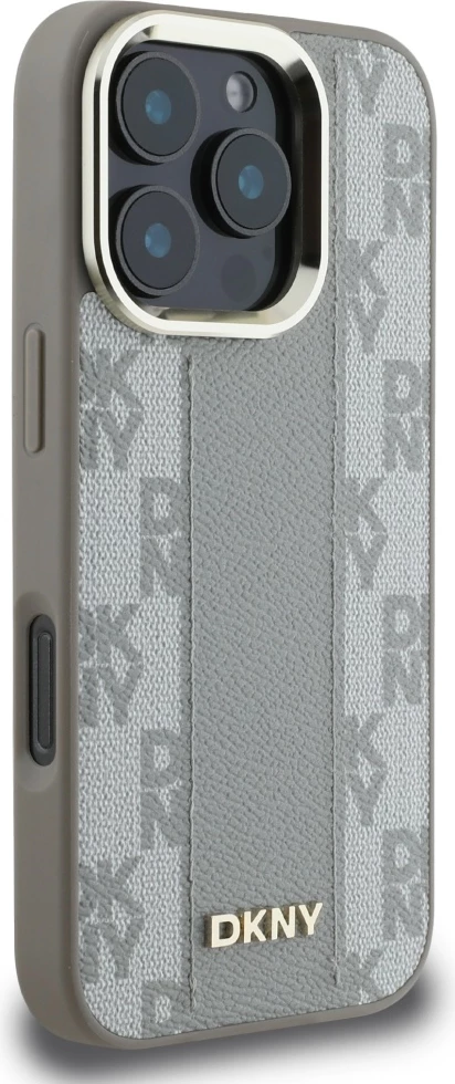 Mbështjellës DKNY Checkered Pattern MagSafe për iPhone 16 Pro Max, Bezhe