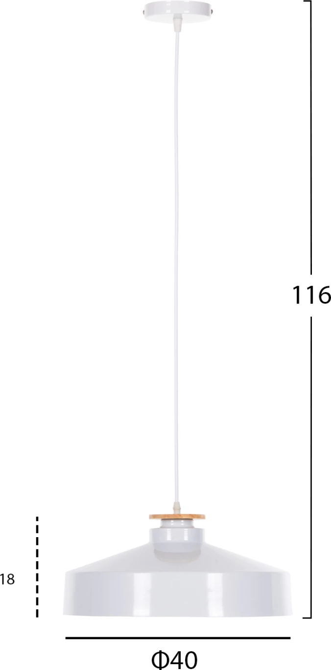 Llambë varëse për tavan, kapak metali i bardhë, FH4159.02, Φ40x116H cm