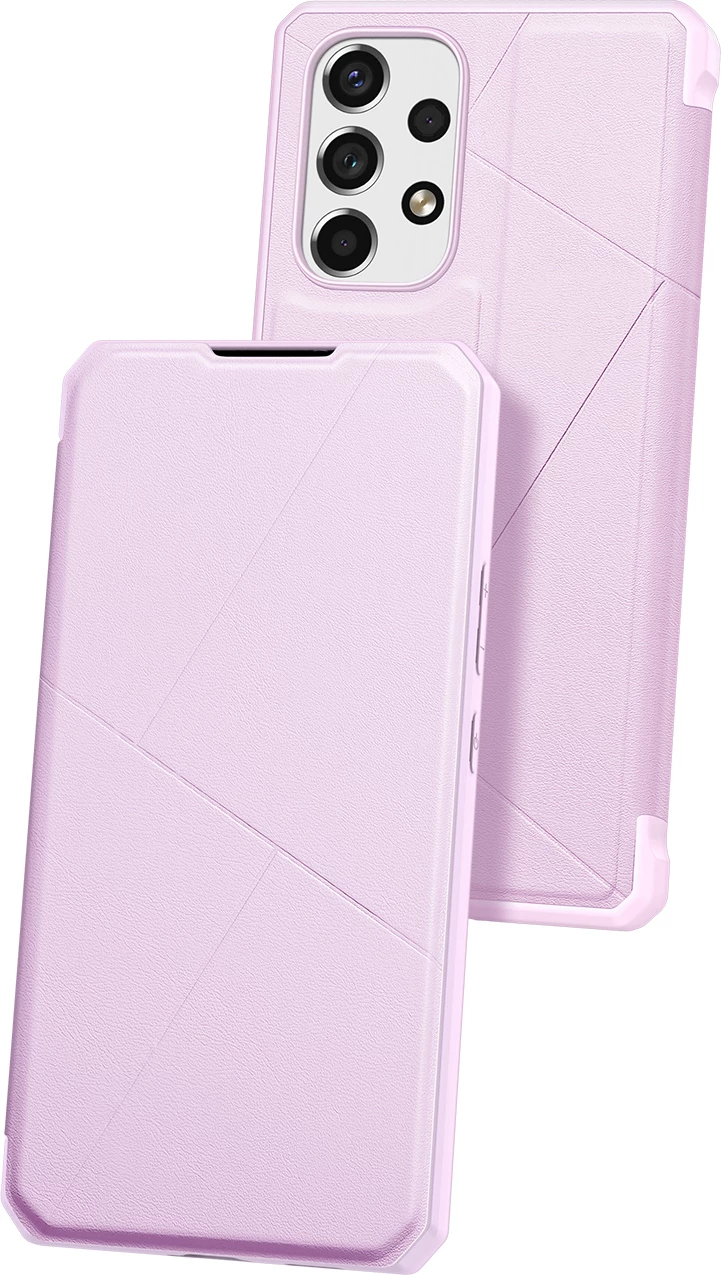 Mbështjellës Dux Ducis Skin X për Samsung Galaxy A73, me xhep për kartela, rozë