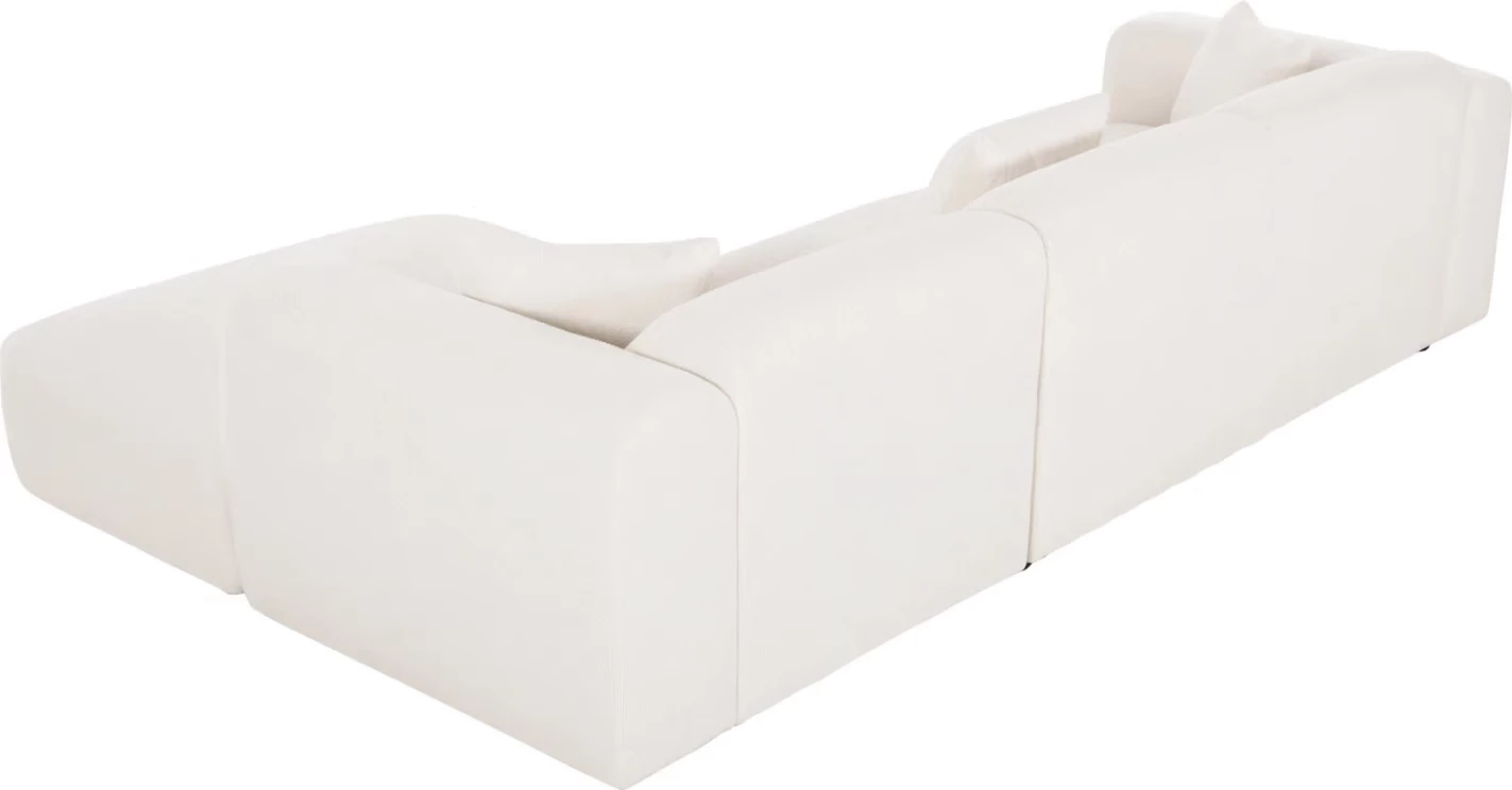 Divan këndor BRICKEN, FH3275.02R, pëlhurë e bardhë, 110-282x98-160x72H cm