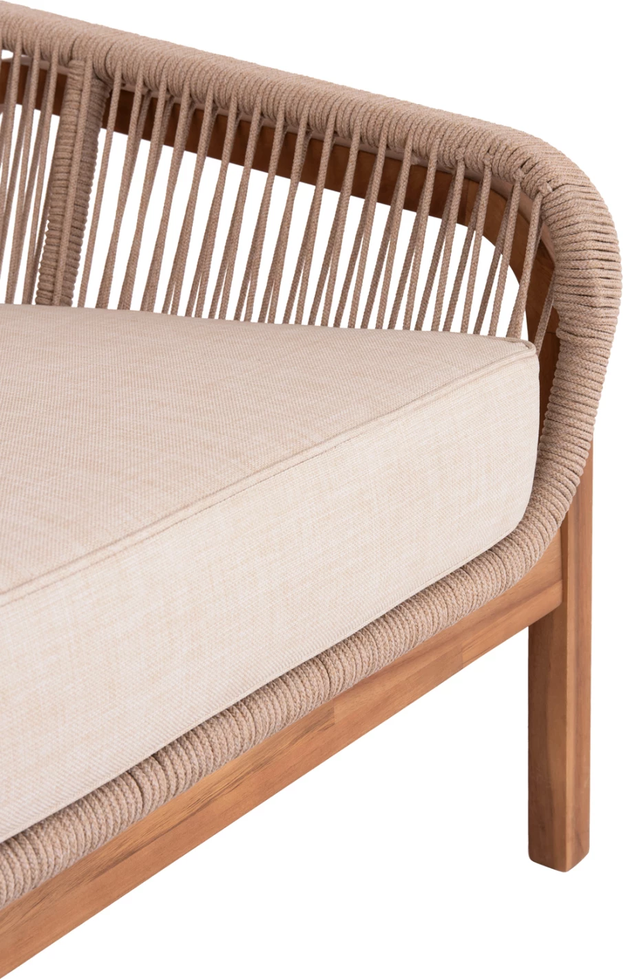 Set lounge për jashtë, 4 pjesë, druri akacie, alumin & litar, ngjyrë bezhë, OASIS CD6224