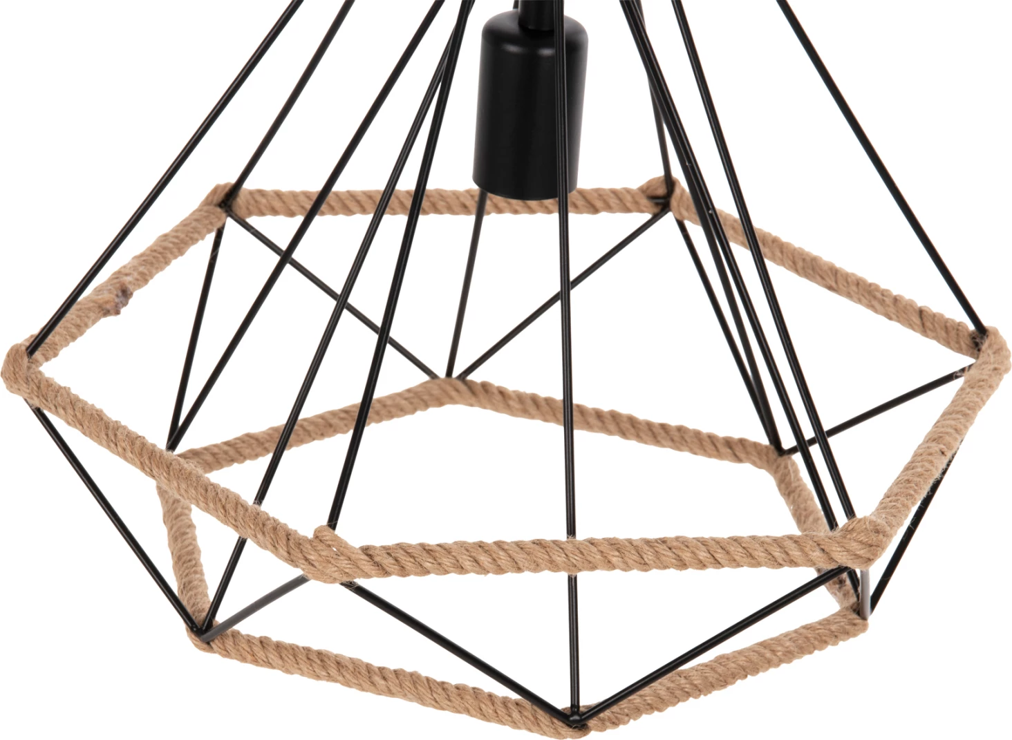 Llambë varëse tavani FH4062 metalike e zezë me litar 33x37x128Hcm