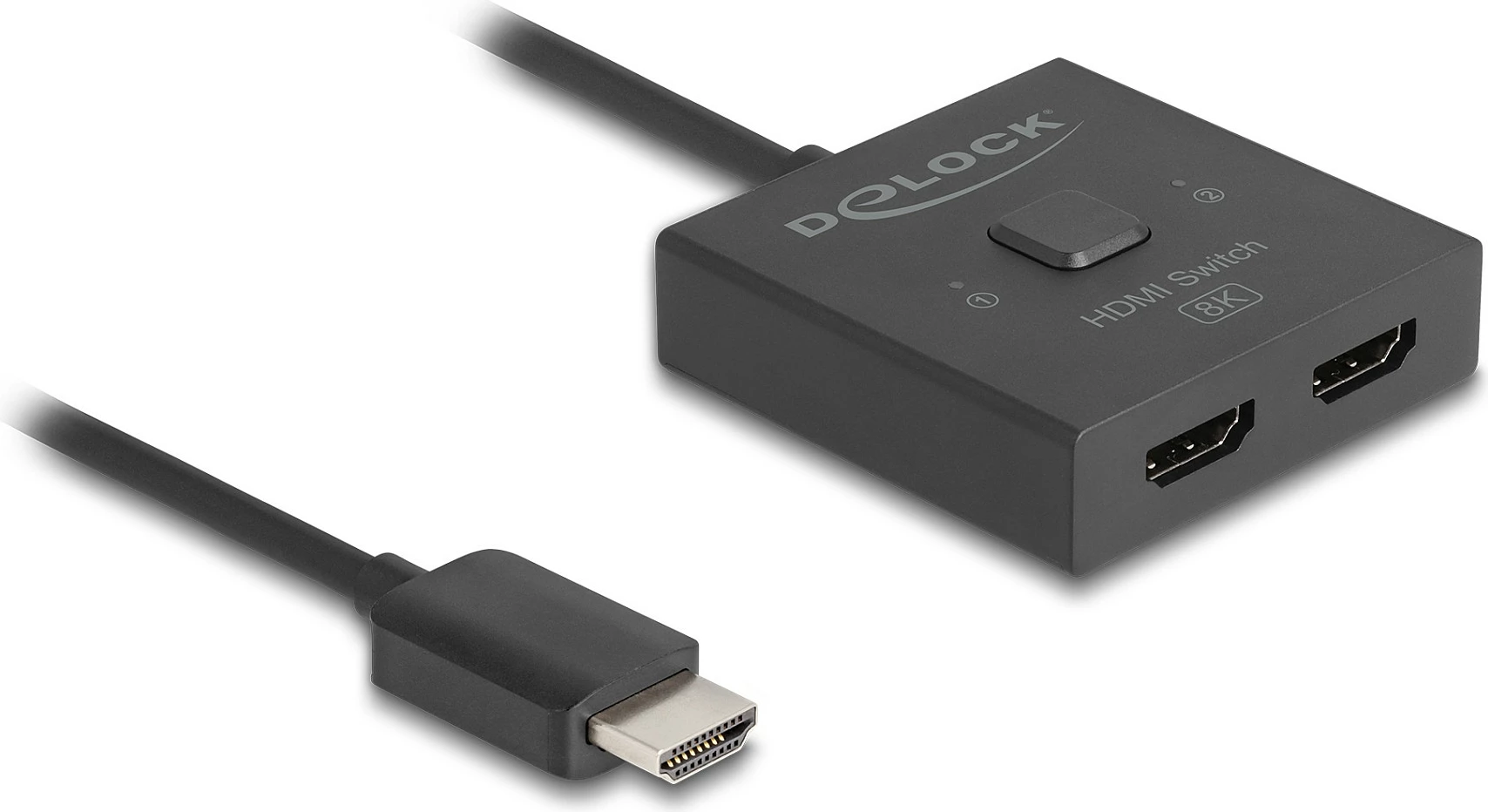 Switch HDMI DeLOCK 2 në 1, 8K, i zi