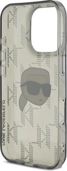 Mbështjellës Karl Lagerfeld IML Karl Head Electroplated për iPhone 16 Pro, Zi