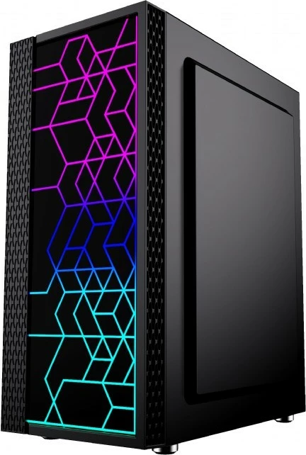 Kasë Gembird Fornax 2500 RGB Midi Tower, Tempered Glass, e zezë