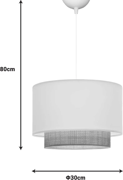 Llambë tavani Newbay, pëlhurë dhe mat, ngjyrë e bardhë-natyrale, D30x20cm