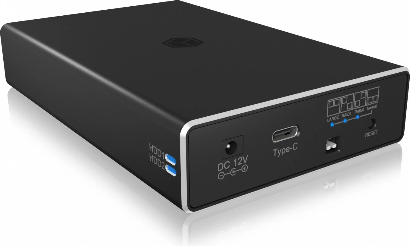 Kasë e jashtme IcyBox IB-RD2253-C31 për 2x 2.5" HDD/SSD, USB 3.2 Gen 2, RAID, e zezë