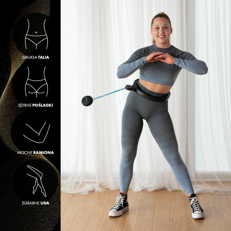 Set hula hop magnetik me numërues HMS HHM17 + rrip dobësimi BR163, kuq