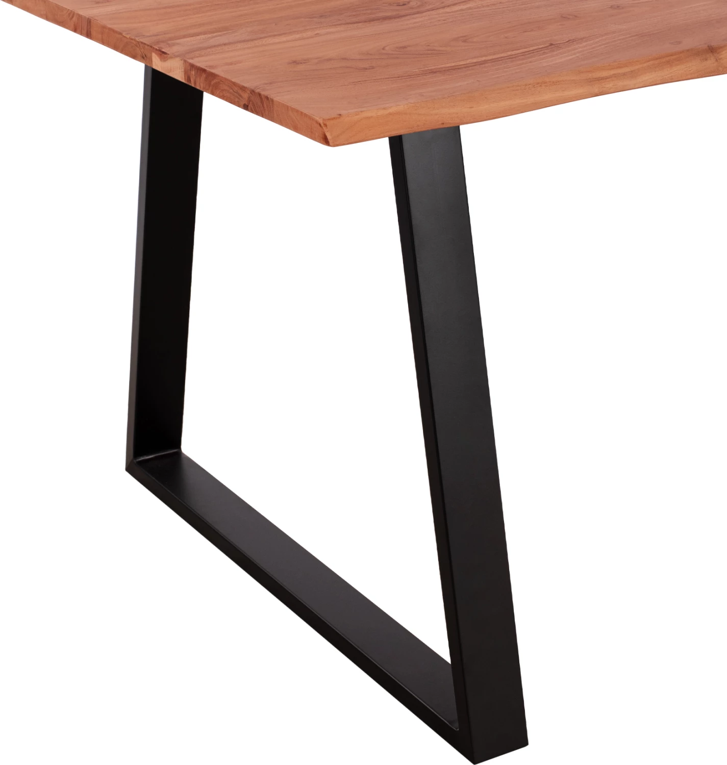 Tavolinë ngrënieje akacie, FH8501.11, dru akacie, këmbë të zeza, 200x100x77 cm