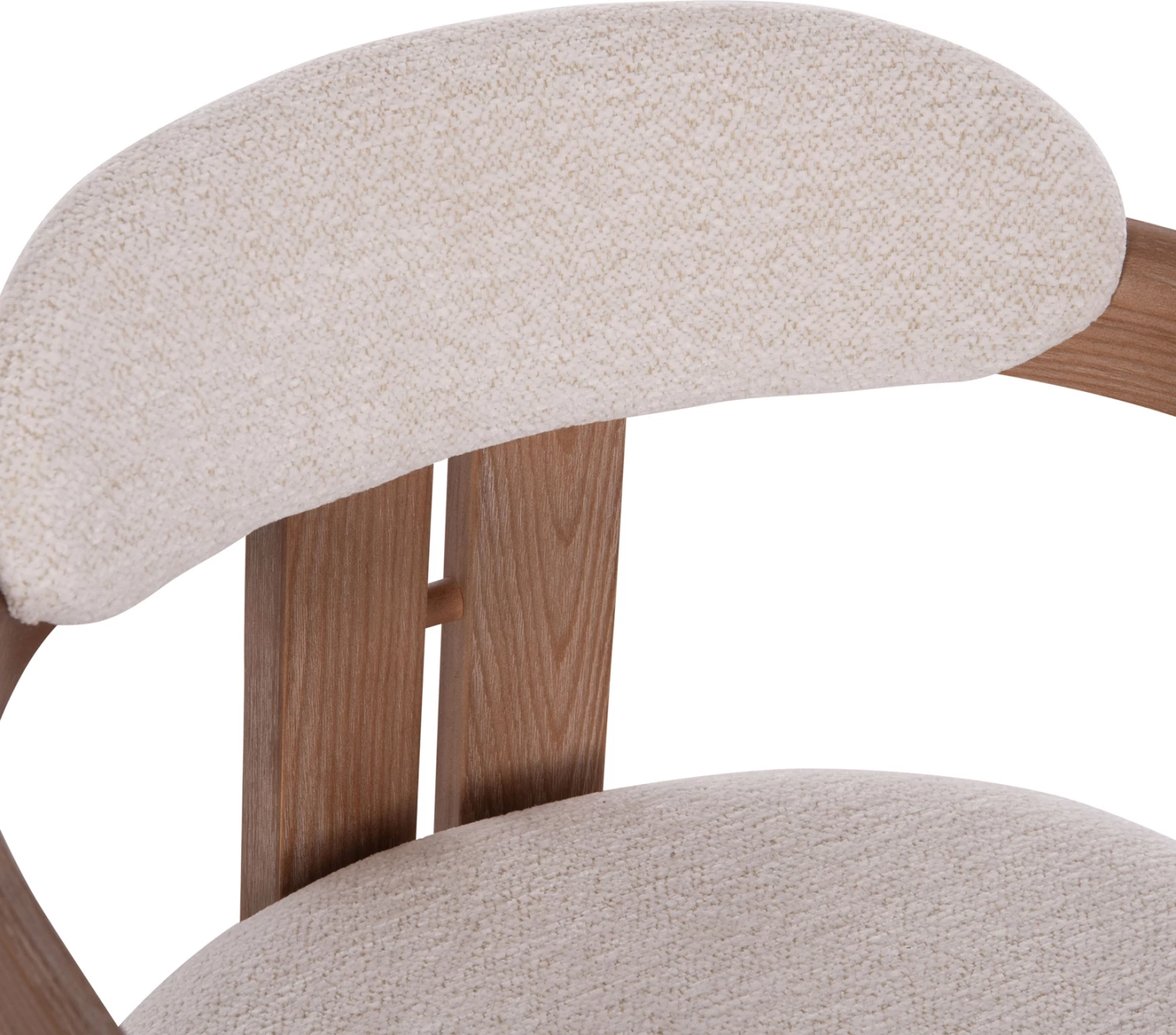 Karrige ngrënieje KALL, set prej 2 copë, tekstil bezhë, dru i bardhë mat, 56x45x73cm