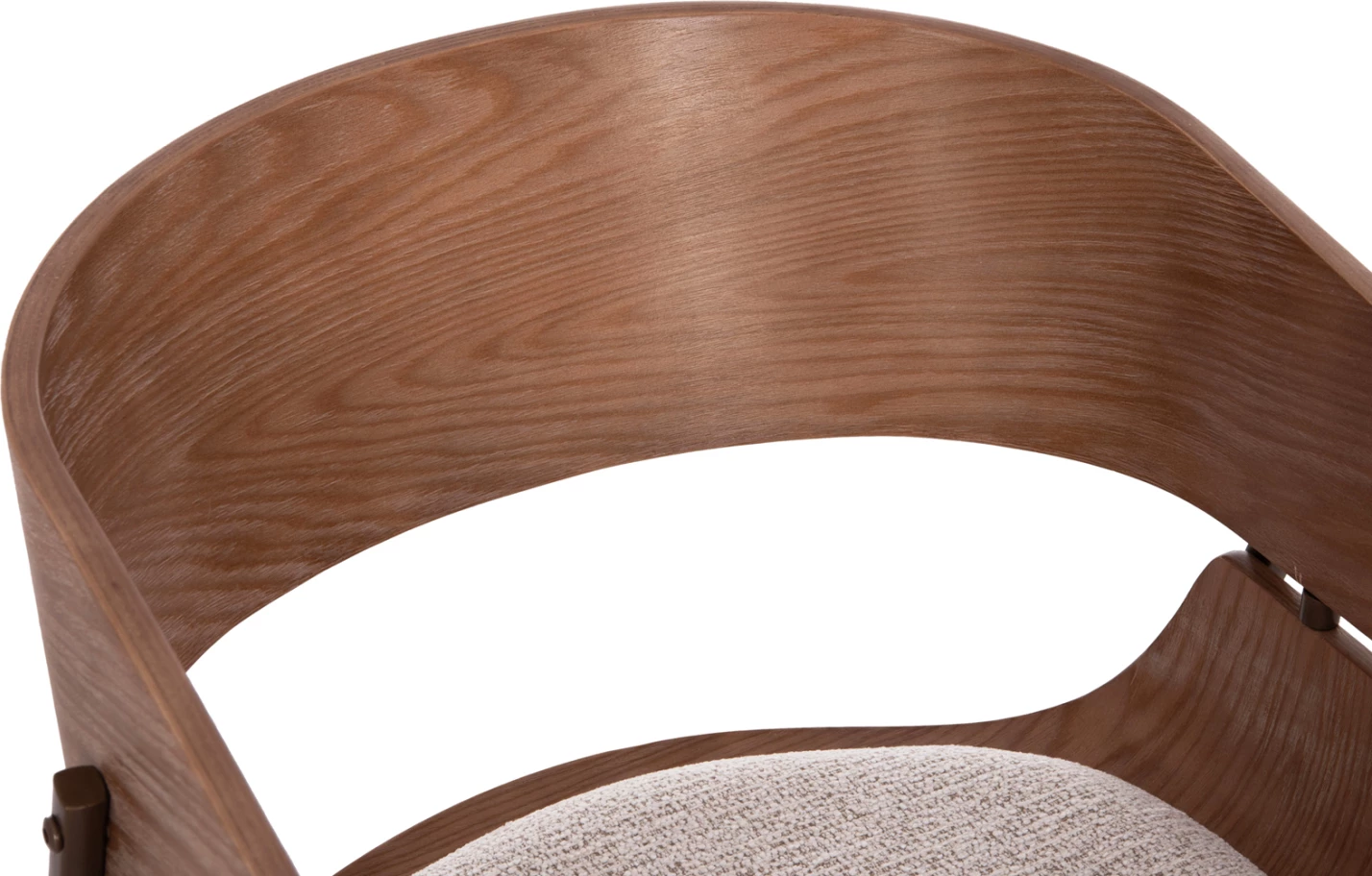 Karrige ngrënieje me mbështetëse krahësh KRILL, dru i bardhë, këmbë metalike ngjyrë bakri, set prej 2 copash, 55.5x55x72cm