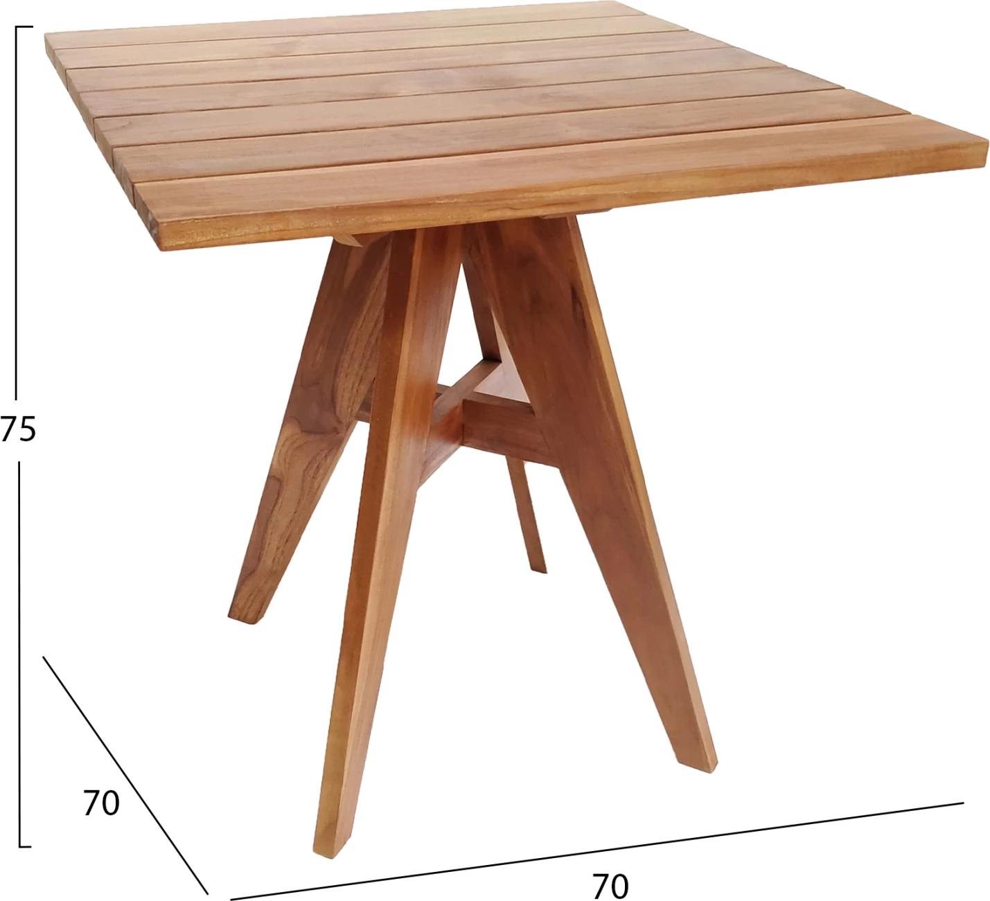 Tavolinë për kopsht LEO, 70x70x75 cm, dru teak