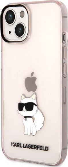 Mbështjellës Karl Lagerfeld Choupette për iPhone 14, Rozë