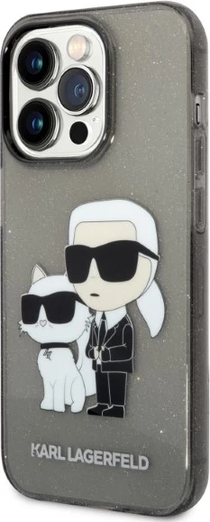 Mbështjellës Karl Lagerfeld Karl&Choupette për iPhone 14 Pro Max, i zi