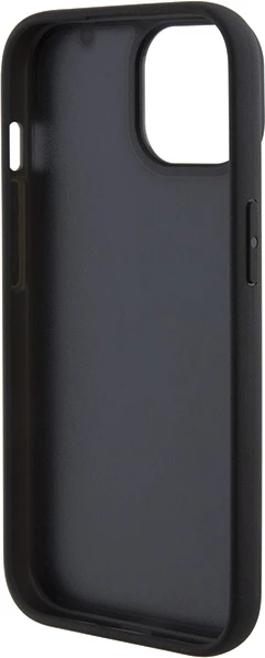 Mbështjellës BMW Leather Hot Stamp për iPhone 15, e zezë