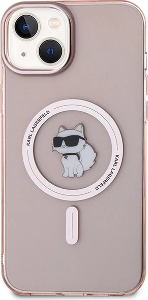 Mbështjellës Karl Lagerfeld IML Choupette MagSafe për iPhone 15 Plus, rozë