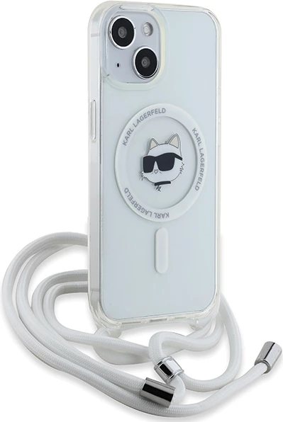 Mbështjellës Karl Lagerfeld IML Choupette Head & Cord MagSafe për iPhone 15/14/13, Transparent