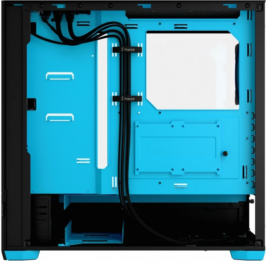 Kasë Fractal Design Pop Air TG Clear Tint RGB Cyan Core, Midi Tower, ATX, Micro ATX, Mini ITX, e zezë/cyan