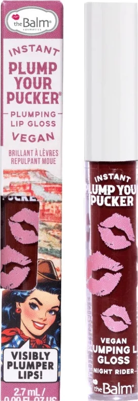 Gloss për buzë The Balm Instant Plump Your Pucker Plumping Lip Gloss Night Rider, 2.7ml