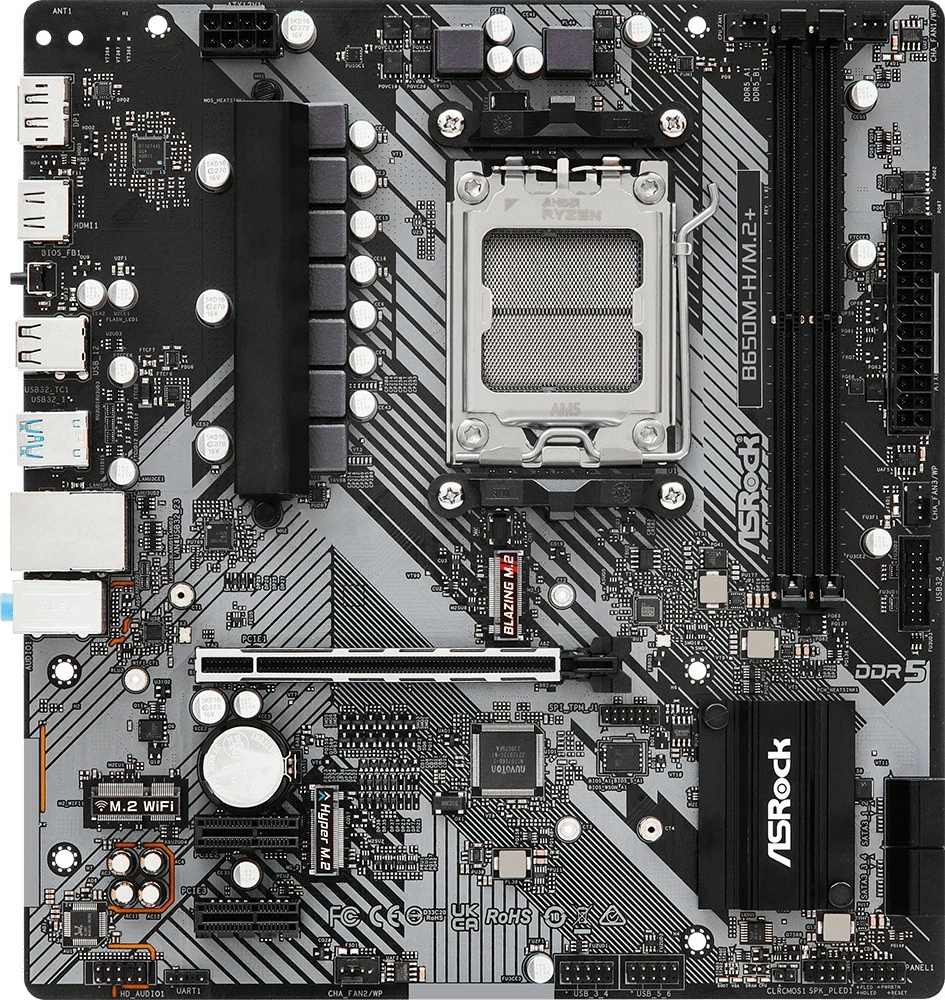 Pllakë amë ASRock B650M-H/M.2+, Socket AM5, DDR5, micro ATX