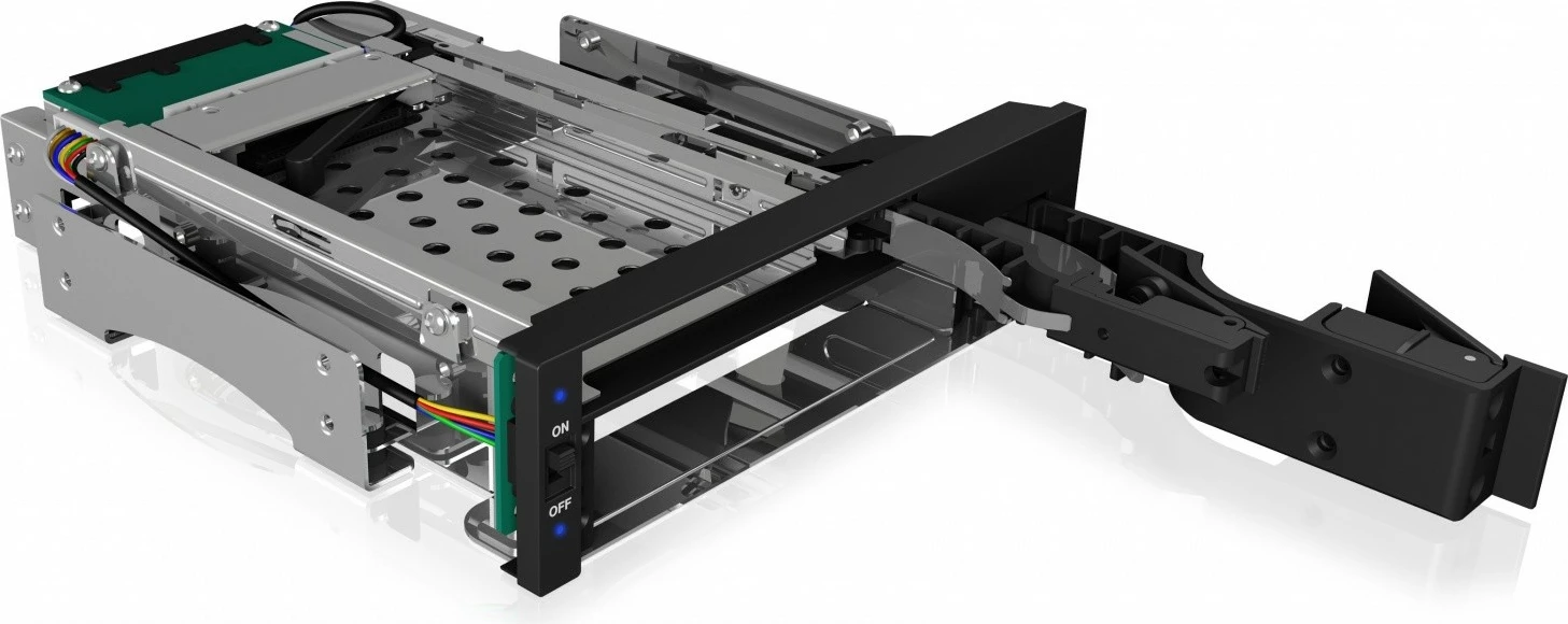 Kasë IcyBox IB-173SSK për 1x 2.5" + 1x 3.5" HDD/SSD, për hapësirë 5.25", e zezë