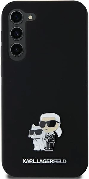Mbështjellës Karl Lagerfeld Silicone Karl&Choupette Metal Pin për Samsung Galaxy A35, i zi