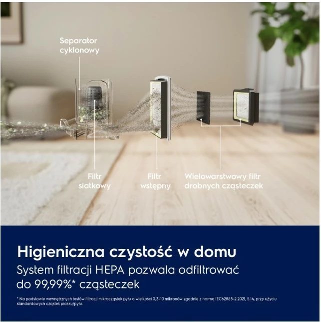 Fshesë me korent pa qese, Electrolux EL51A2UG, 1000 W, 2 L, ciklonike, filtrimi HEPA, rreze 9 m, gri